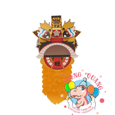 Đầu lân giấy lắp ráp thủ công (mẫu 2)