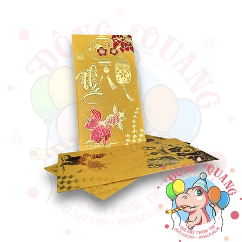 Set 6 bao lì xì vàng may mắn (bản dài)
