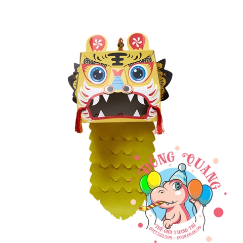 Đầu lân giấy lắp ráp thủ công (mẫu 1)