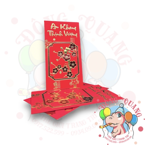 Set 6 bao lì xì đỏ may mắn (bản dài)