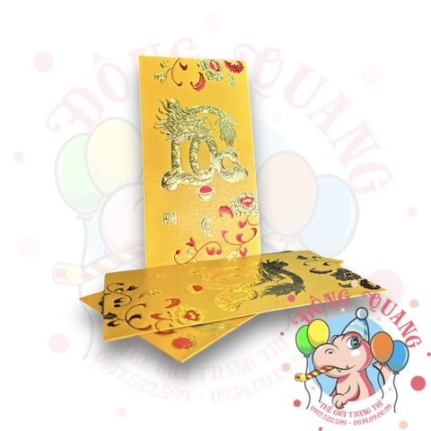 Set 6 bao lì xì vàng may mắn (bản dài)