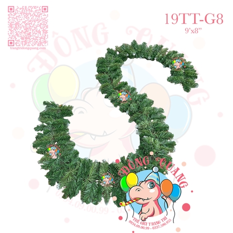 Dây trang trí đầu tròn 2 loại lá phun sơn