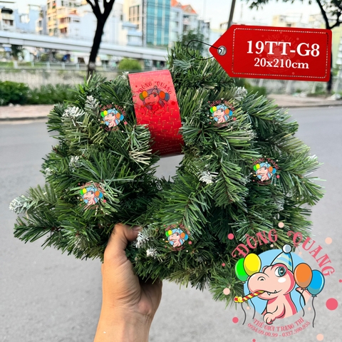 Dây trang trí đầu tròn 2 loại lá phun sơn