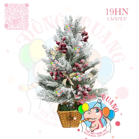 Cây thông mini cước đầu loa phủ tuyết trang trí