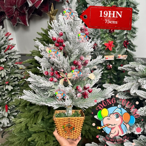 Cây thông mini cước đầu loa phủ tuyết trang trí