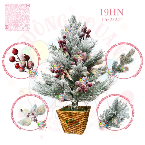 Cây thông mini cước đầu loa phủ tuyết trang trí