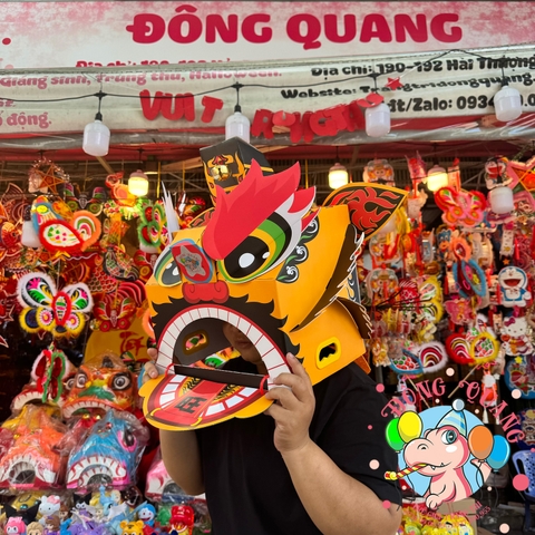 Đầu lân giấy lắp ráp thủ công (mẫu 2)