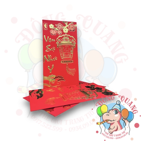 Set 6 bao lì xì đỏ may mắn (bản dài)