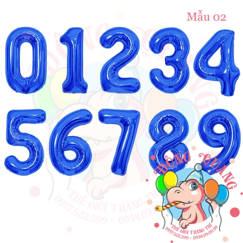 Bong bóng nhôm số (40/80/100cm) - màu pastel