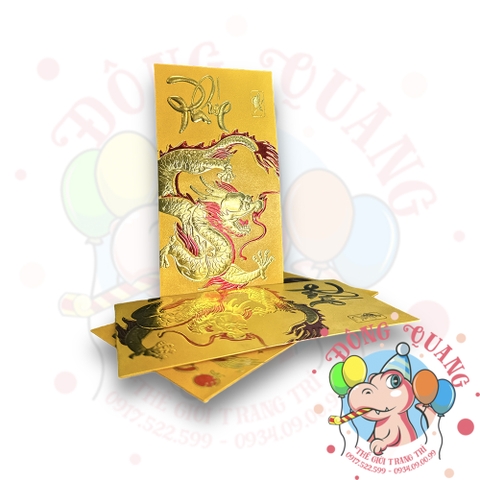 Set 6 bao lì xì vàng may mắn (bản dài)