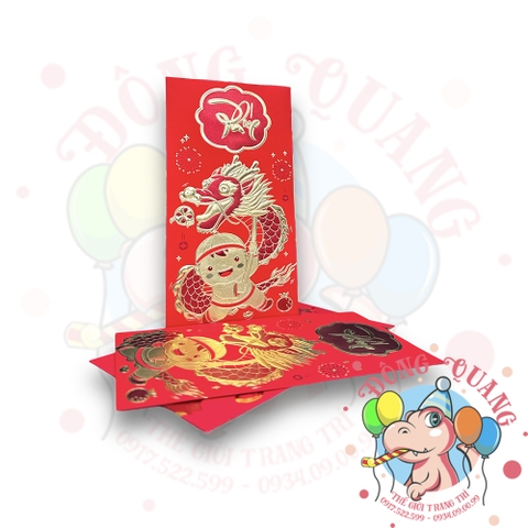 Set 6 bao lì xì đỏ may mắn (bản dài)