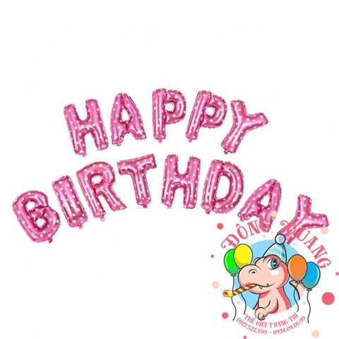 Bong bóng chữ Happy birthday (chữ dày - 5 mẫu)