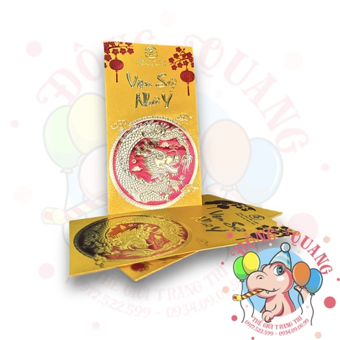 Set 6 bao lì xì vàng may mắn (bản dài)