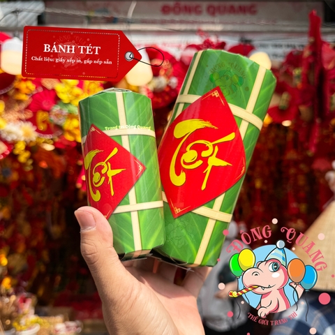 Bánh chưng, tét, dưa hấu giấy xếp