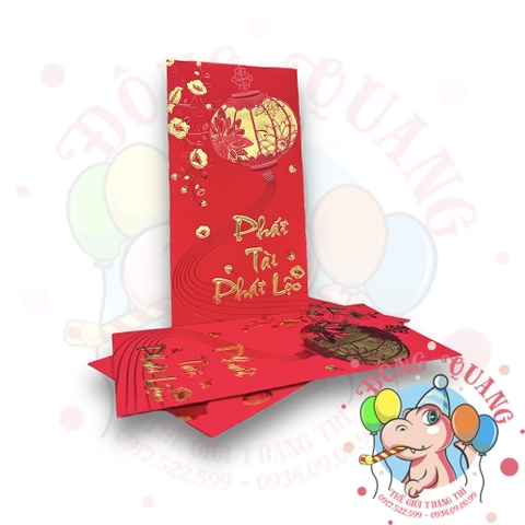 Set 6 bao lì xì đỏ may mắn (bản dài)