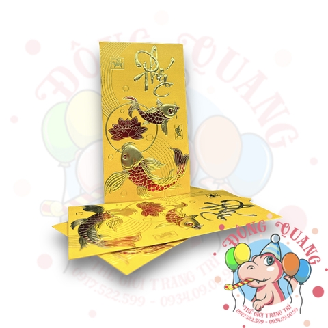 Set 6 bao lì xì vàng may mắn (bản dài)