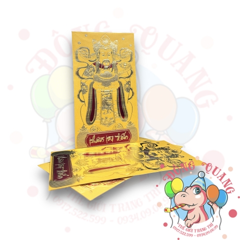 Set 6 bao lì xì vàng may mắn (bản dài)
