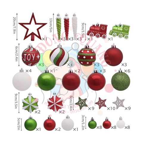 Set 100 phụ kiện giáng sinh kiểu 1