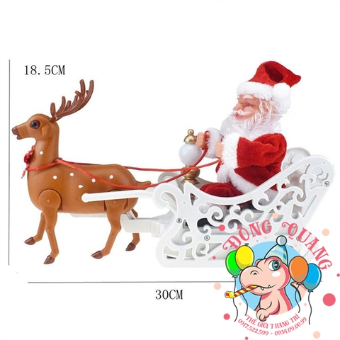 Ông già Santa Claus cưỡi xe tuần lộc