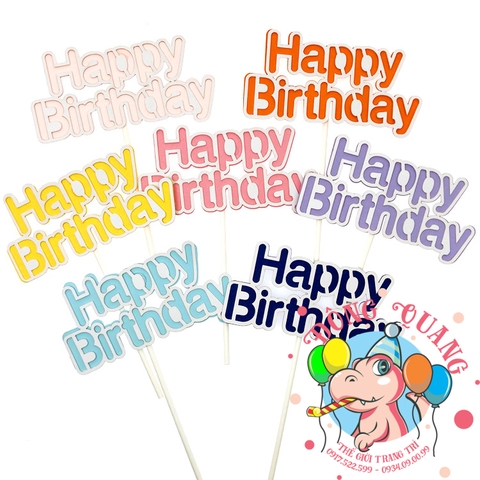 Topper bánh kem Happy Birthday 1