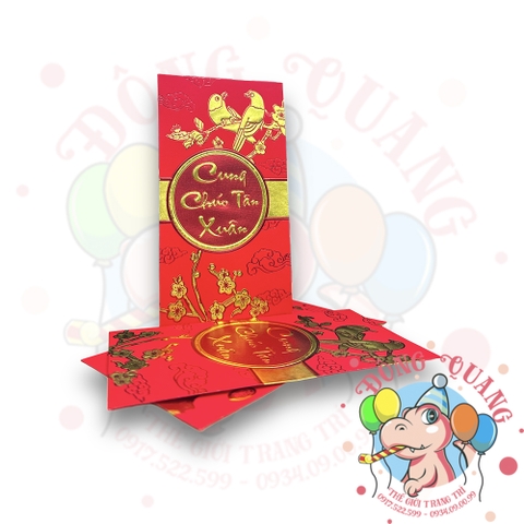 Set 6 bao lì xì đỏ may mắn (bản dài)