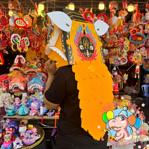 Đầu lân giấy lắp ráp thủ công (mẫu 2)