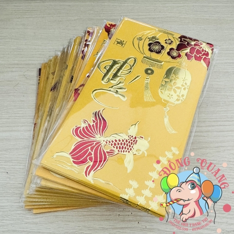 Set 6 bao lì xì vàng may mắn (bản dài)