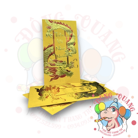 Set 6 bao lì xì vàng may mắn (bản dài)