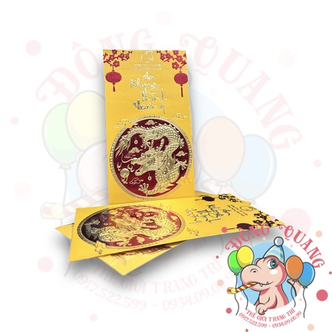 Set 6 bao lì xì vàng may mắn (bản dài)