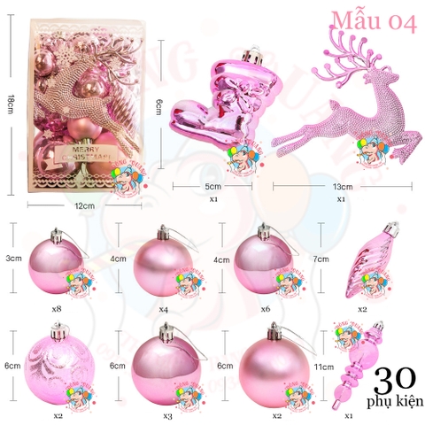 Set 30 phụ kiện giáng sinh kiểu 1