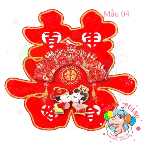 Hình dán Song hỷ nhung 3D (set 2)