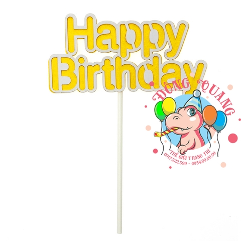 Topper bánh kem Happy Birthday 1