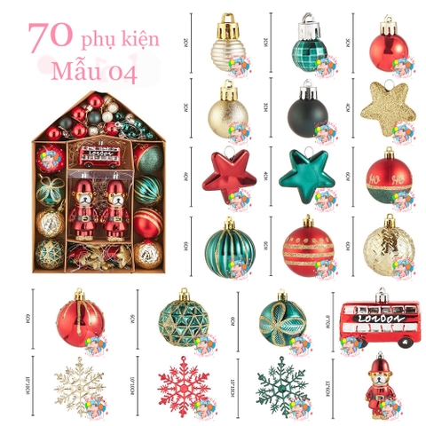Set 70 phụ kiện giáng sinh kiểu 1