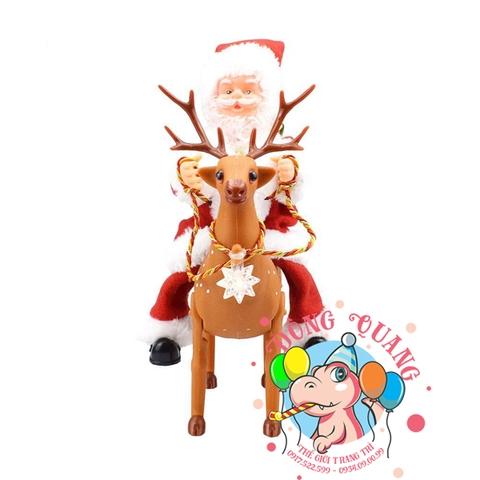 Ông già Santa Claus cưỡi tuần lộc