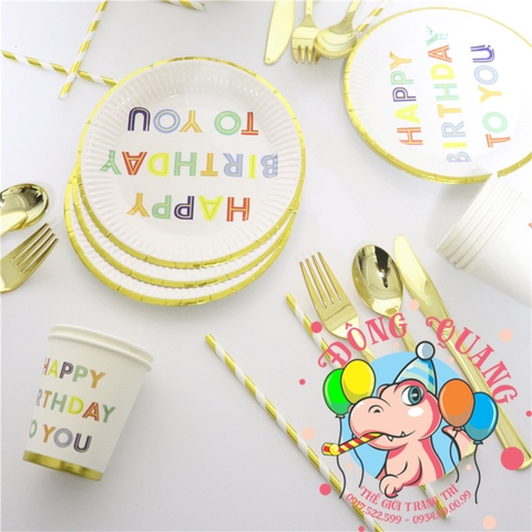 Bộ ly, đĩa chủ đề sắc màu 1 (set 10)