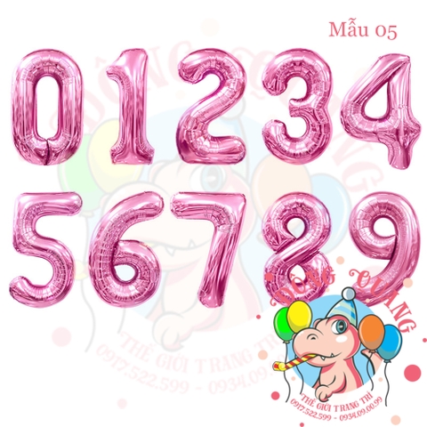 Bong bóng nhôm số (40/80/100cm) - màu pastel