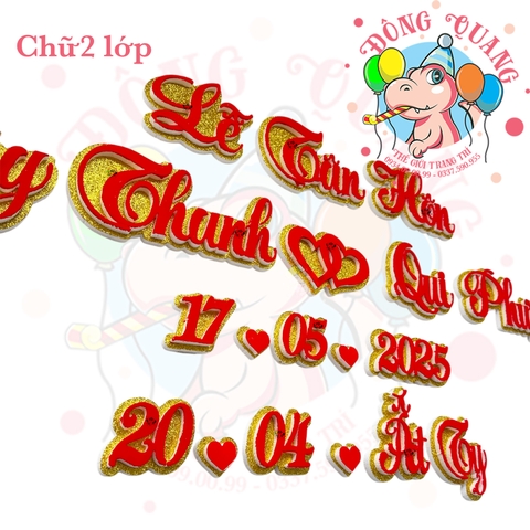 Chữ cưới xốp 2 lớp (mẫu 52)