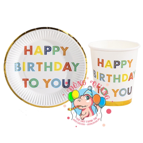 Bộ ly, đĩa chủ đề sắc màu 1 (set 10)