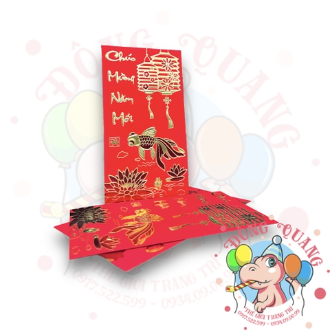 Set 6 bao lì xì đỏ may mắn (bản dài)
