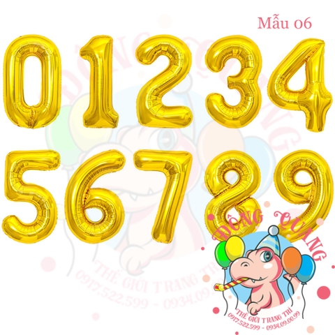 Bong bóng nhôm số (40/80/100cm) - màu pastel