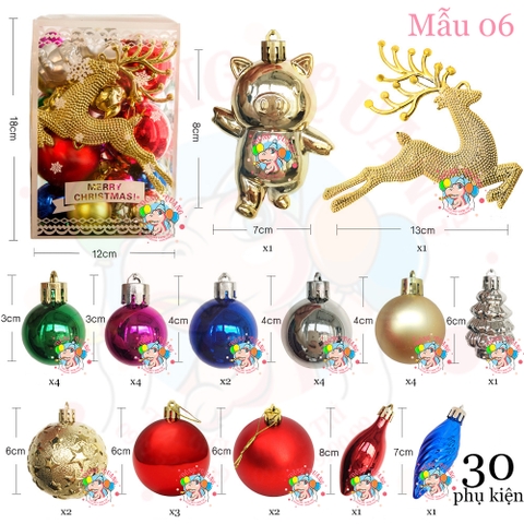 Set 30 phụ kiện giáng sinh kiểu 1