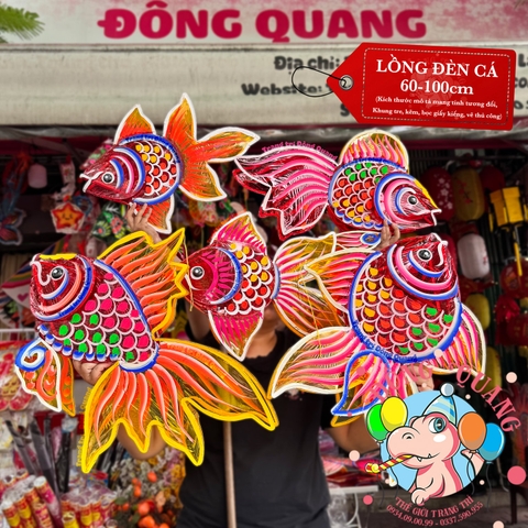 Đèn Trung thu Cá chép phượng giấy kiếng (cỡ lớn)
