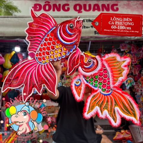 Đèn Trung thu Cá chép phượng giấy kiếng (cỡ lớn)