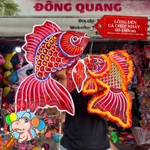 Đèn Trung thu Cá chép nhảy giấy kiếng (cỡ lớn)