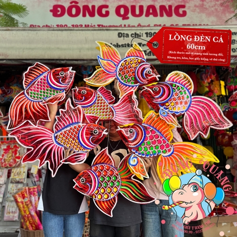 Đèn Trung thu Cá chép nhảy giấy kiếng (cỡ lớn)