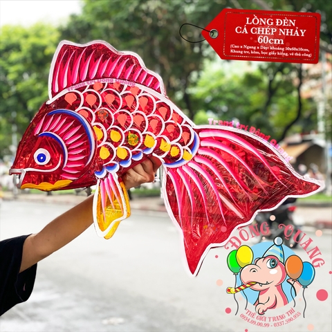 Đèn Trung thu Cá chép nhảy giấy kiếng (cỡ lớn)