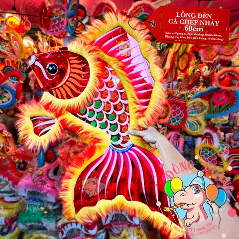 Đèn Trung thu Cá chép nhảy giấy kiếng (cỡ lớn)