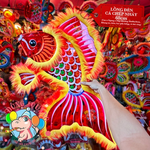 Đèn Trung thu Cá chép nhảy giấy kiếng (60-100-150cm)