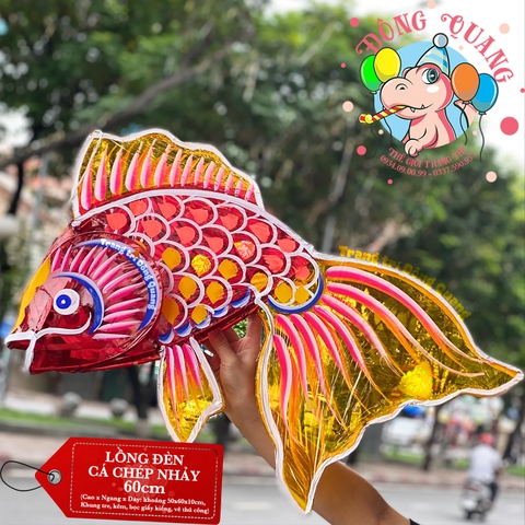 Đèn Trung thu Cá chép nhảy giấy kiếng (cỡ lớn)