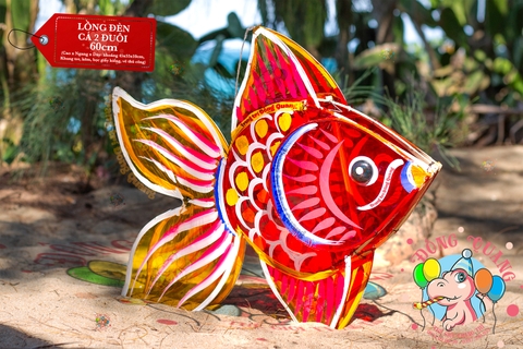 Đèn Trung thu Cá hai đuôi giấy kiếng (cỡ lớn)